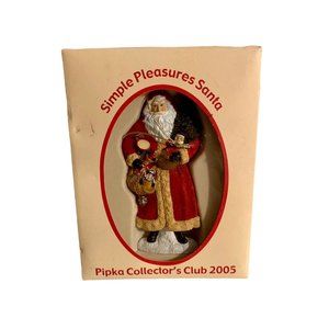 Pipka Collector's Club #11468 SIMPLE PLEASURES SANTA 2005 Ornament
